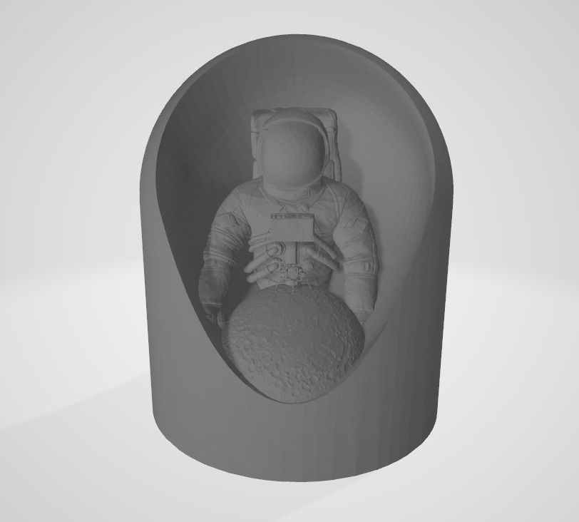 Astronaut in the Void - LED Light Up Diorama 3D print model_2