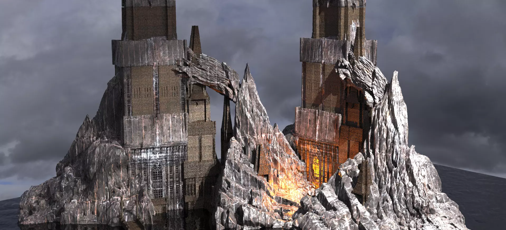 Arch Lizard Cathedral Cliff range Kit bash  3D model_0