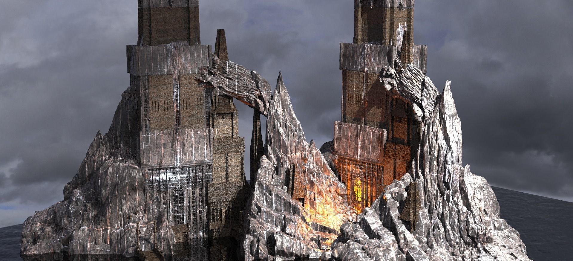 Arch Lizard Cathedral Cliff range Kit bash  3D model_1