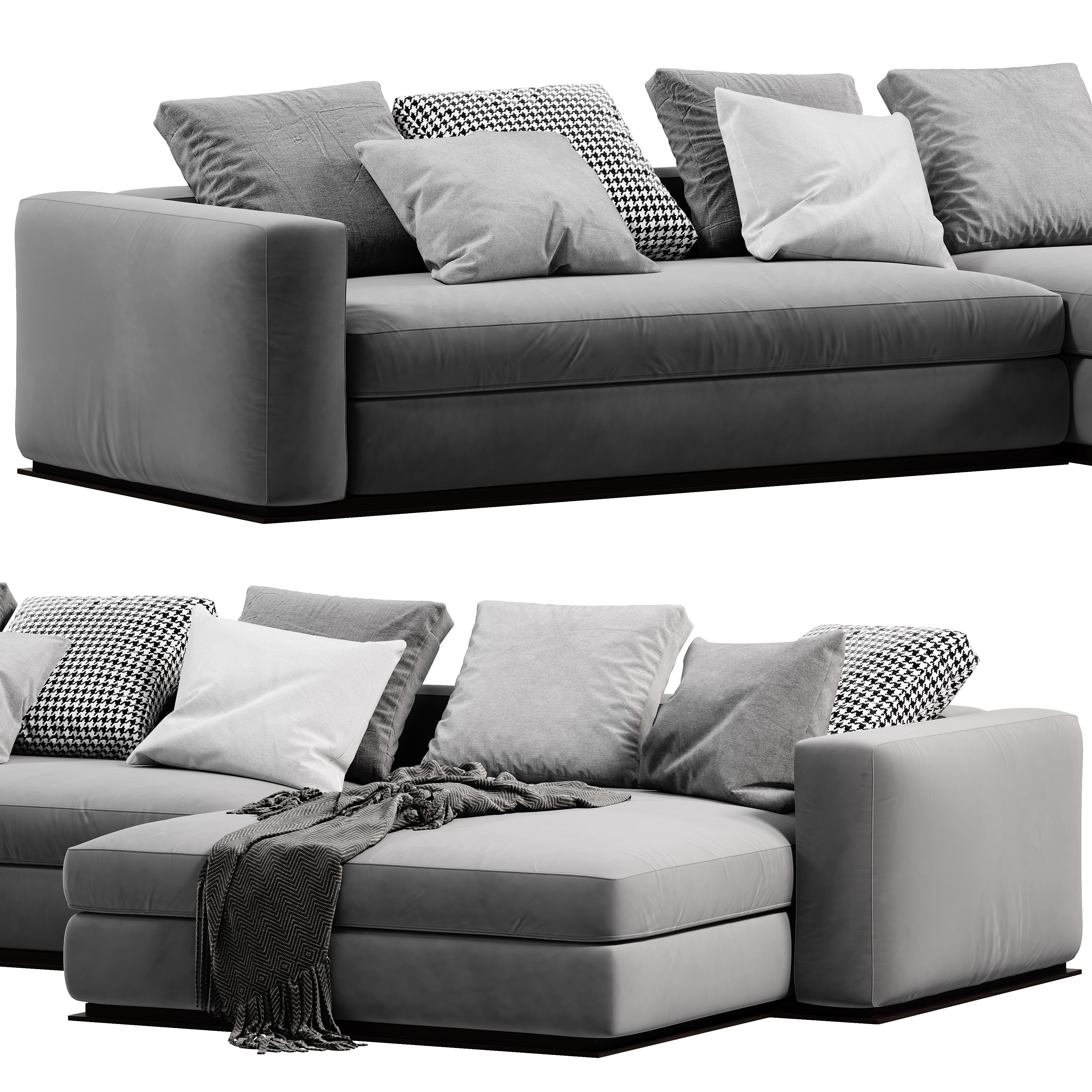 Minotti Leonard Chaise Longue Sofa 3D model_3