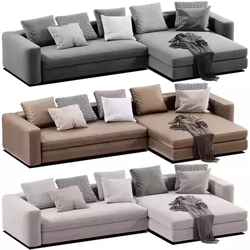Minotti Leonard Chaise Longue Sofa 3D model