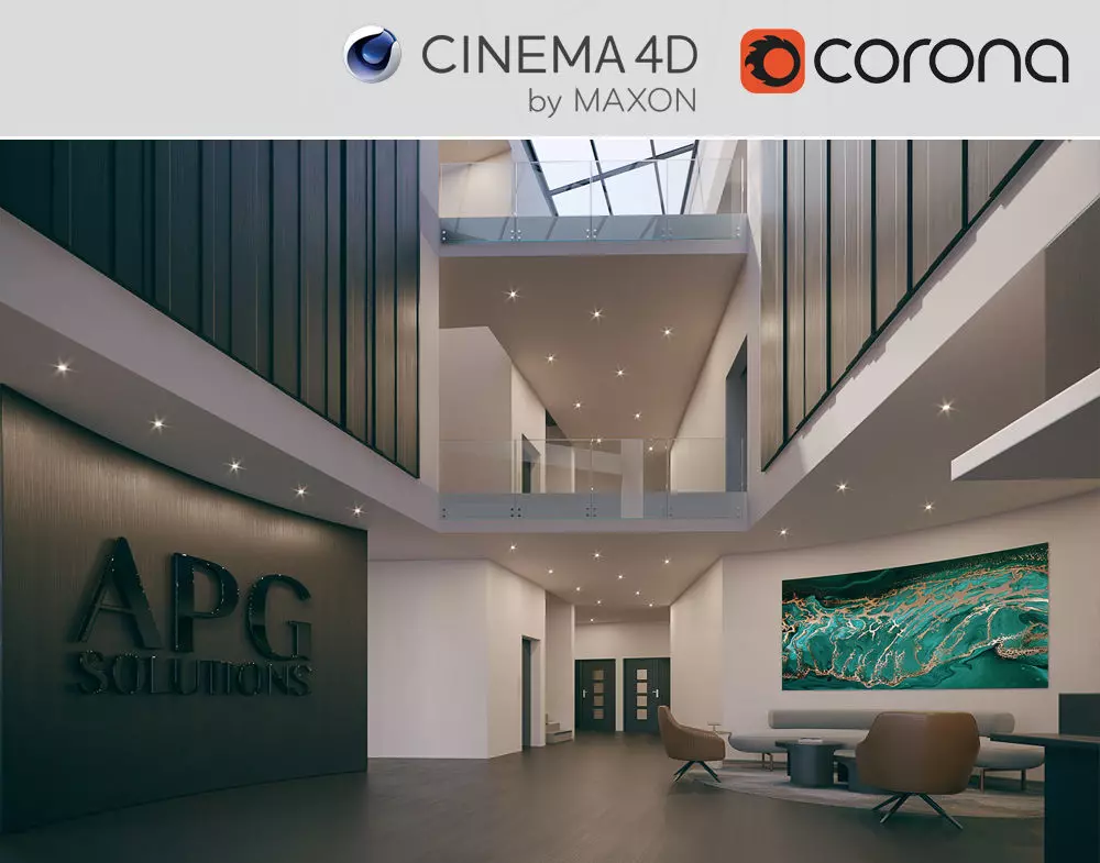 Corona - C4D files - Commercial Interior Space 3D model_0