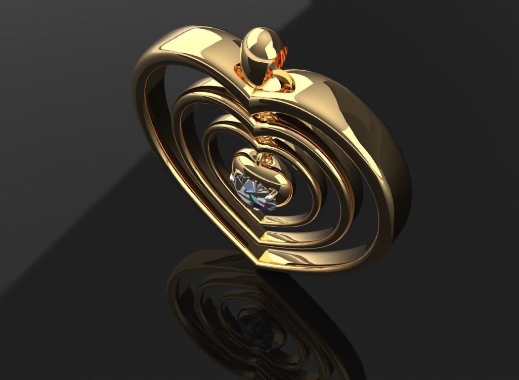 Dancing hearts Pendant 3D print model_2