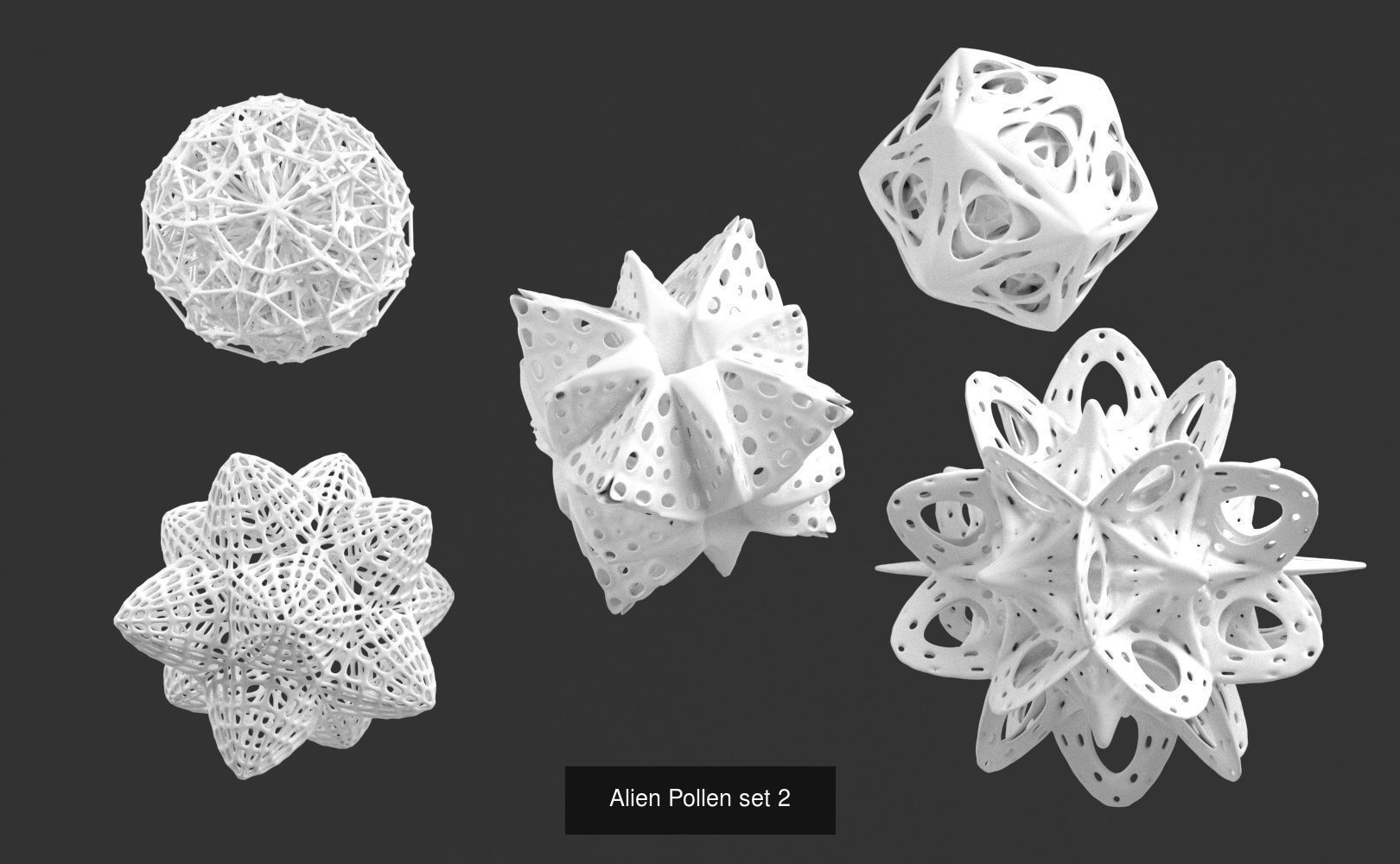 Alien Pollen Full set of 20 models 3D Model Collection_2