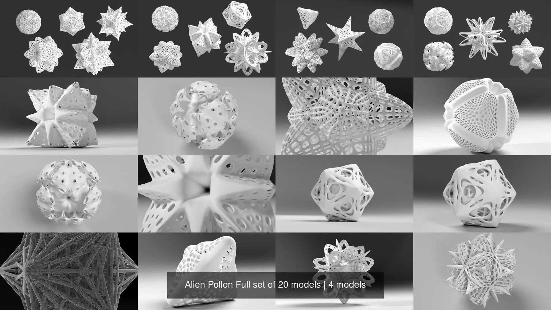 Alien Pollen Full set of 20 models 3D Model Collection_0