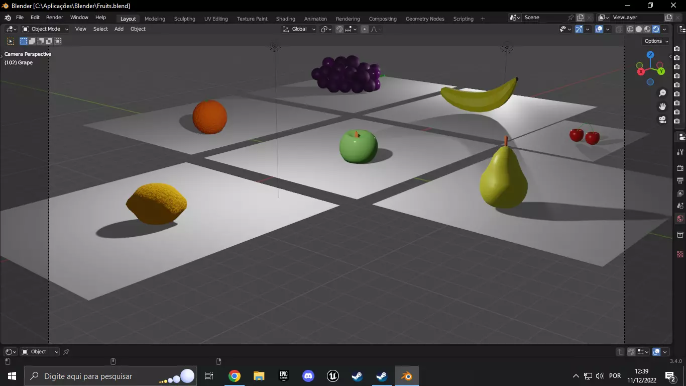 7 Simple Fruits 3D model