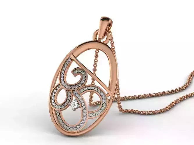 Light wt Diamond Charms Pendant 3dm render Detail