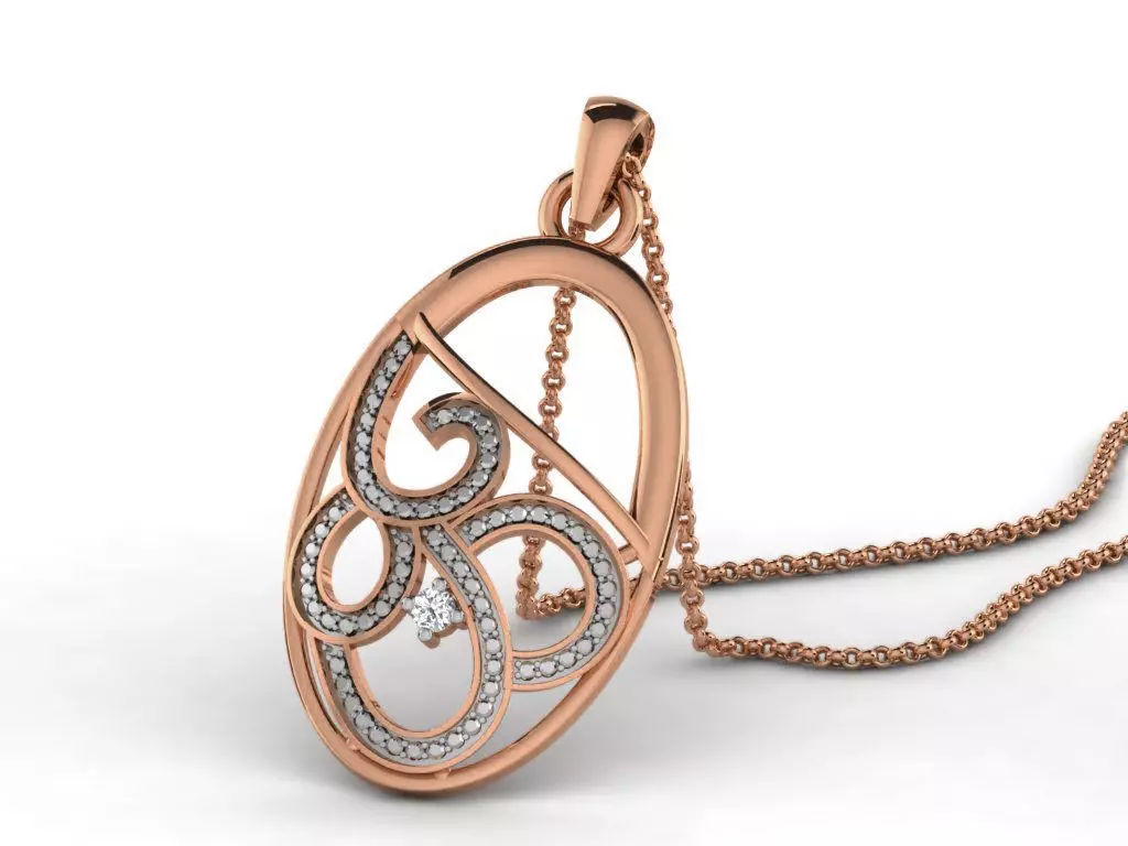 Light wt Diamond Charms Pendant 3dm render Detail 3D print model