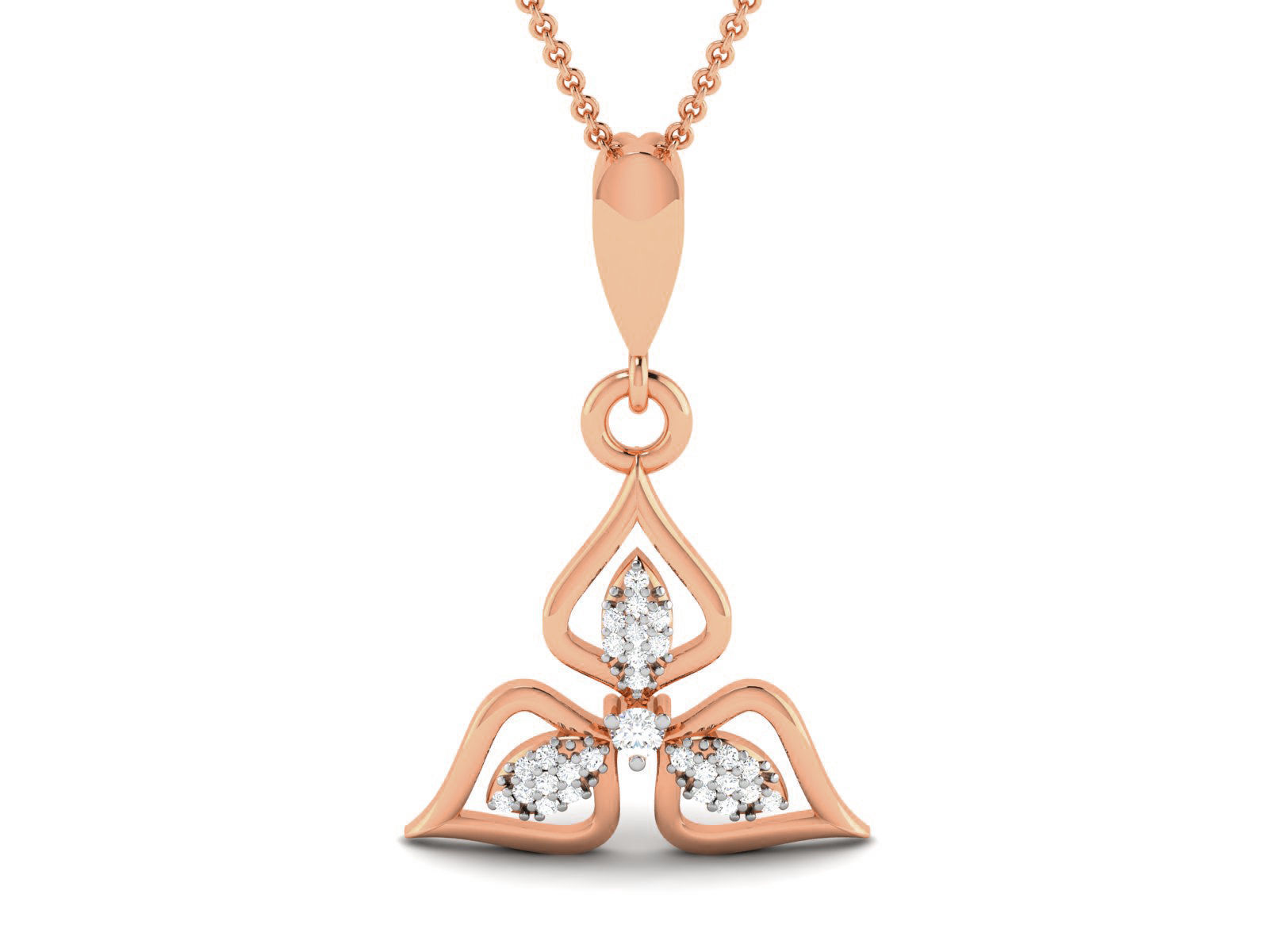 Flower Light wt Diamond Charms Pendant 3dm render Detail 3D print model_3