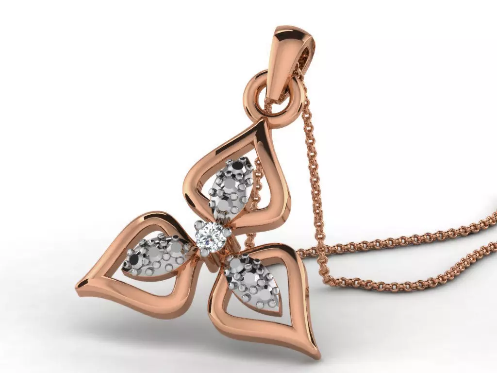 Flower Light wt Diamond Charms Pendant 3dm render Detail 3D print model_0