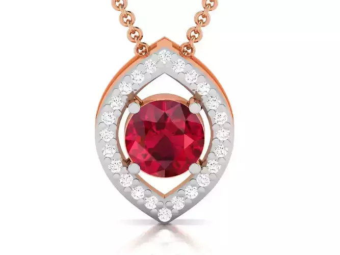 Ruby Light wt Diamond Charms Pendant 3dm render Detail 3D print model