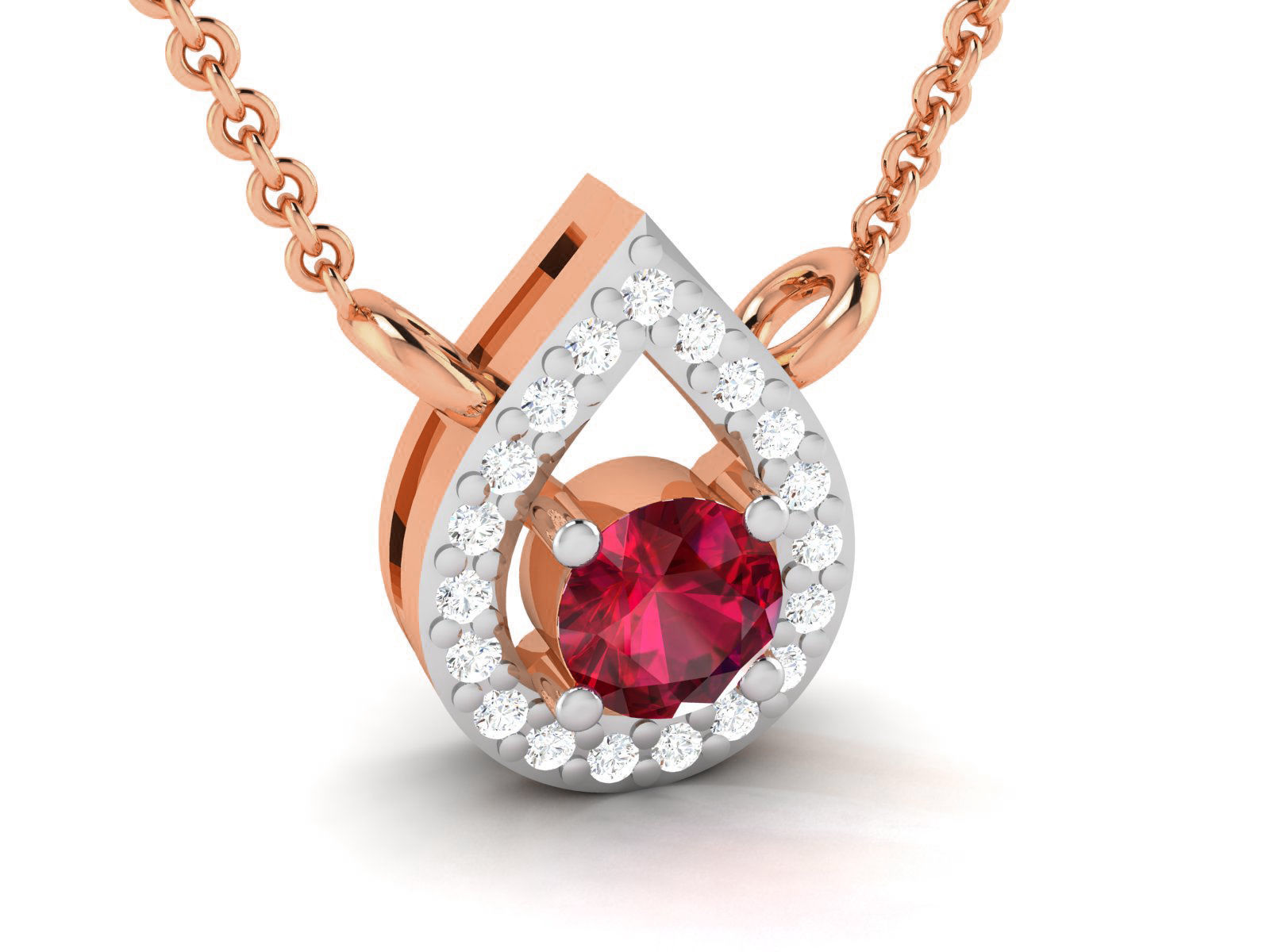 Ruby Light wt Diamond Charms Pendant 3dm render Detail 3D print model_1