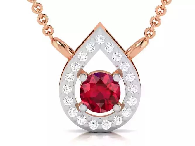 Ruby Light wt Diamond Charms Pendant 3dm render Detail 3D print model