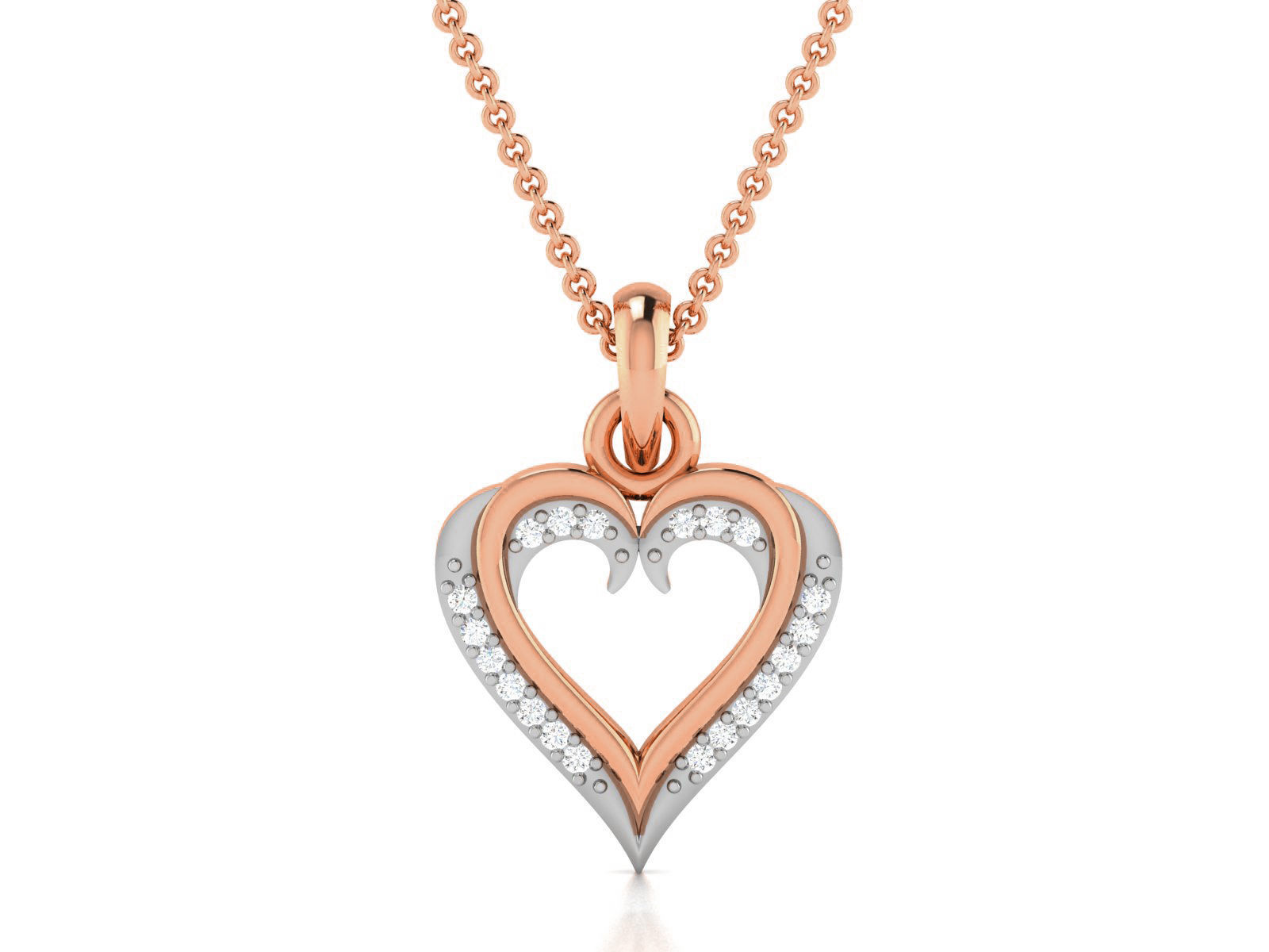 Heart Light wt Diamond Charms Pendant 3dm render Detail 3D print model_2