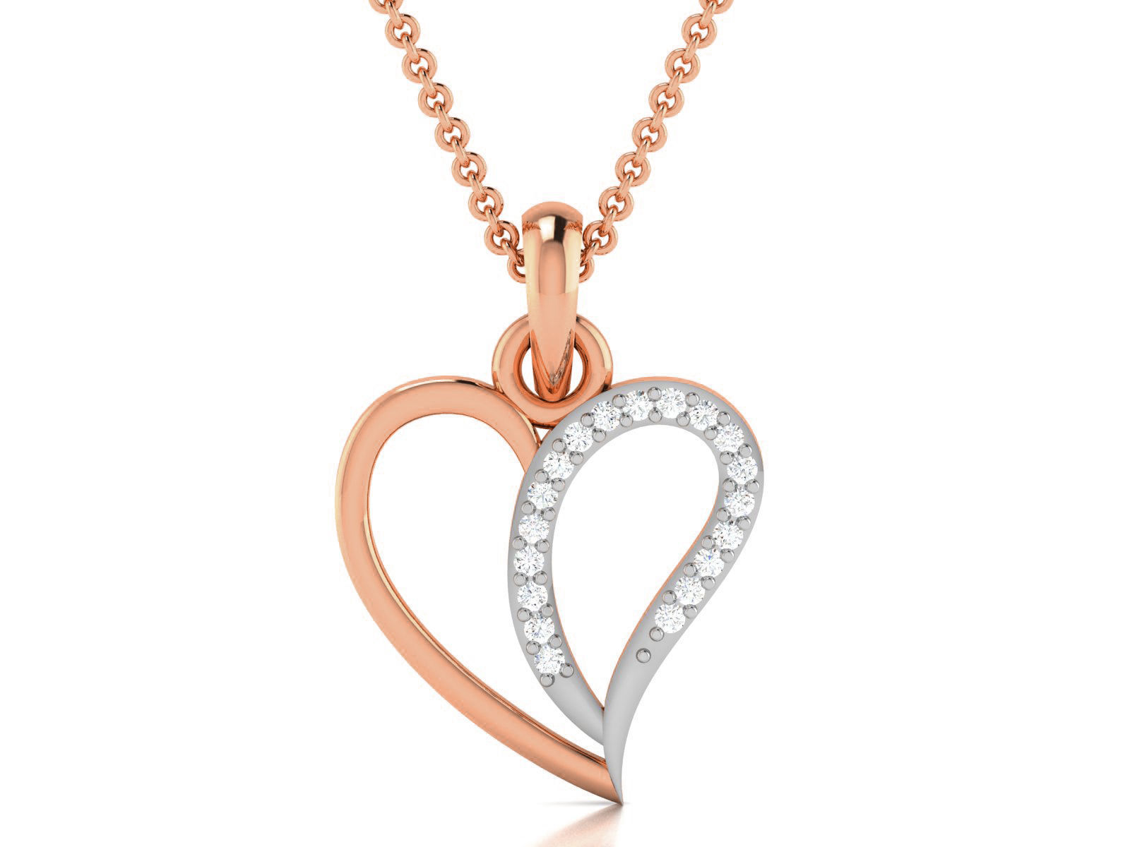 Heart Light wt Diamond Charms Pendant 3dm render Detail 3D print model_2