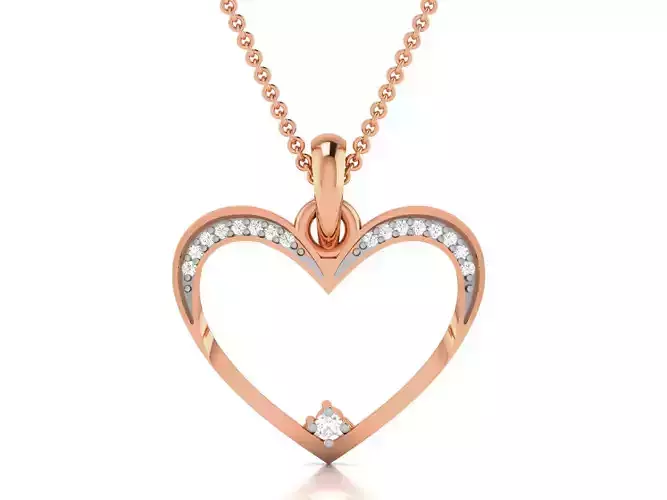 Heart Light wt Diamond Charms Pendant 3dm render Detail 3D print model