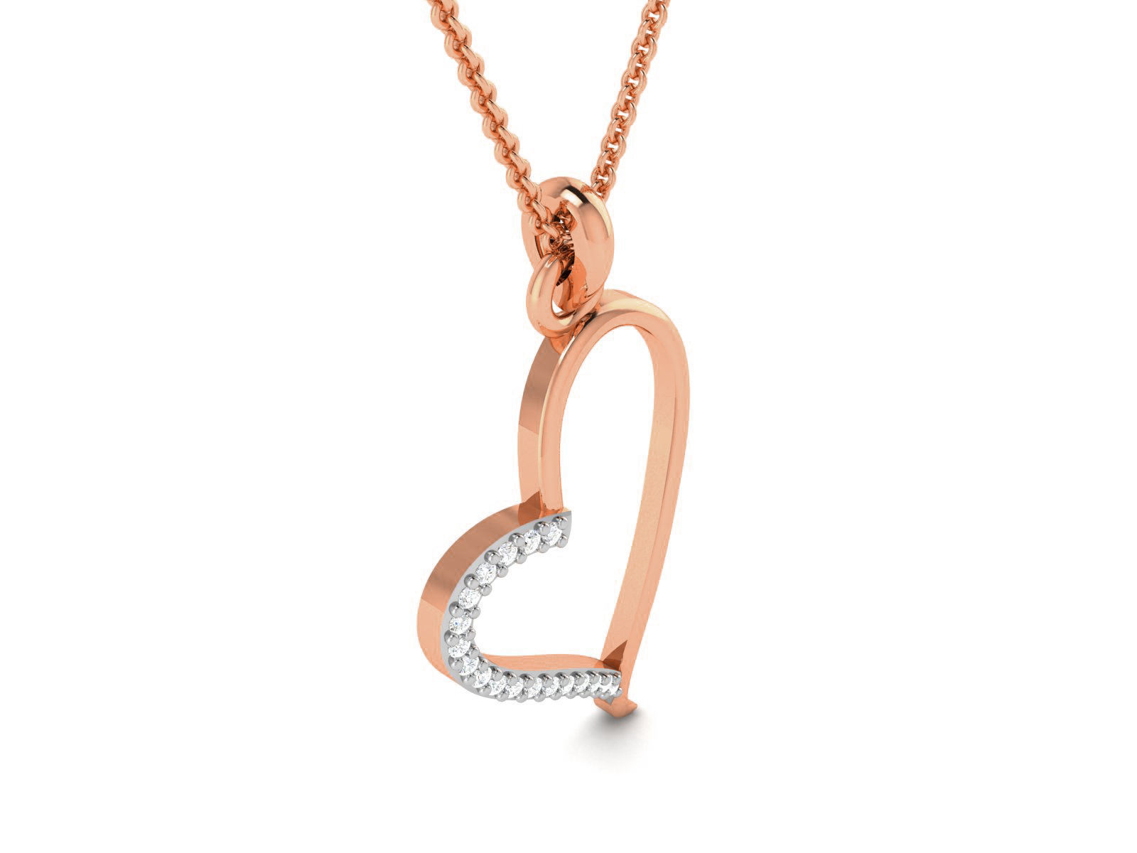 Heart Light wt Diamond Charms Pendant 3dm render Detail 3D print model_1