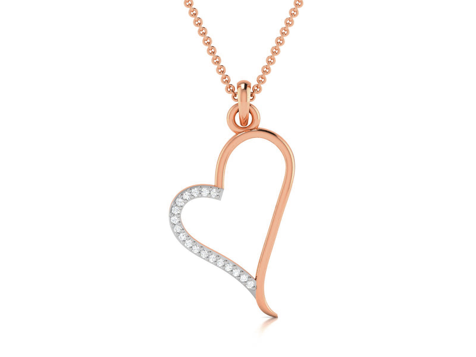 Heart Light wt Diamond Charms Pendant 3dm render Detail 3D print model_2