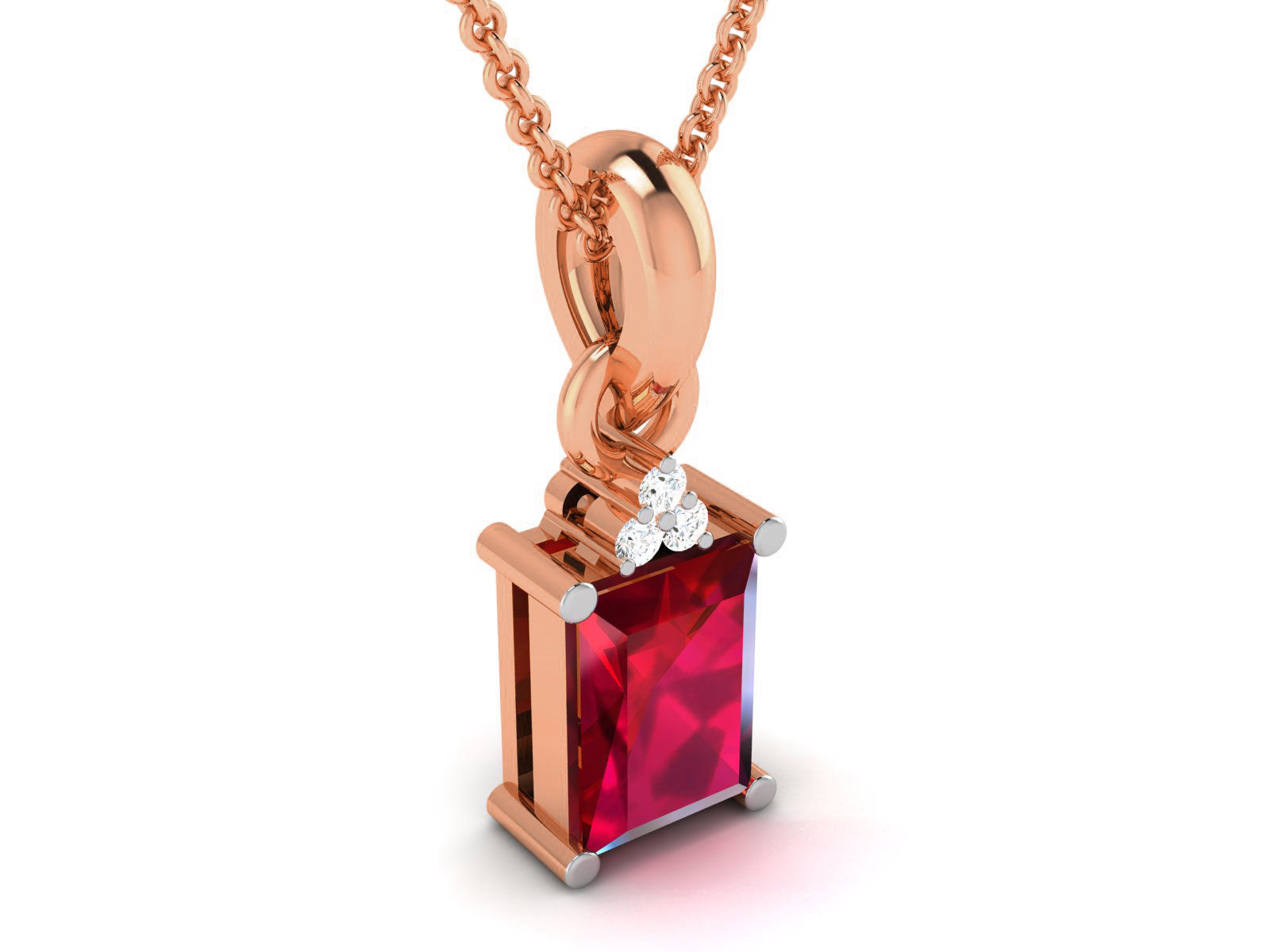 Ruby Light wt Diamond Charms Pendant 3dm render Detail 3D print model_1