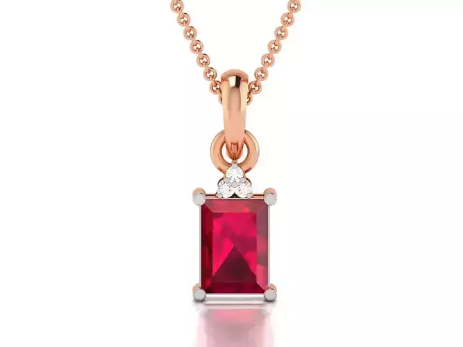 Ruby Light wt Diamond Charms Pendant 3dm render Detail 3D print model