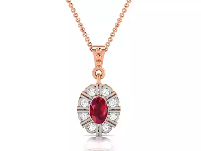 Ruby Light wt Diamond Charms Pendant 3dm render Detail 3D print model
