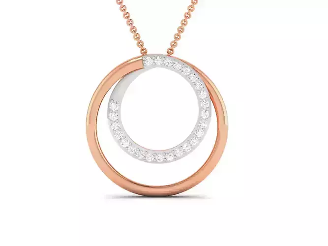 Circle Light wt Diamond Charms Pendant 3dm render Detail