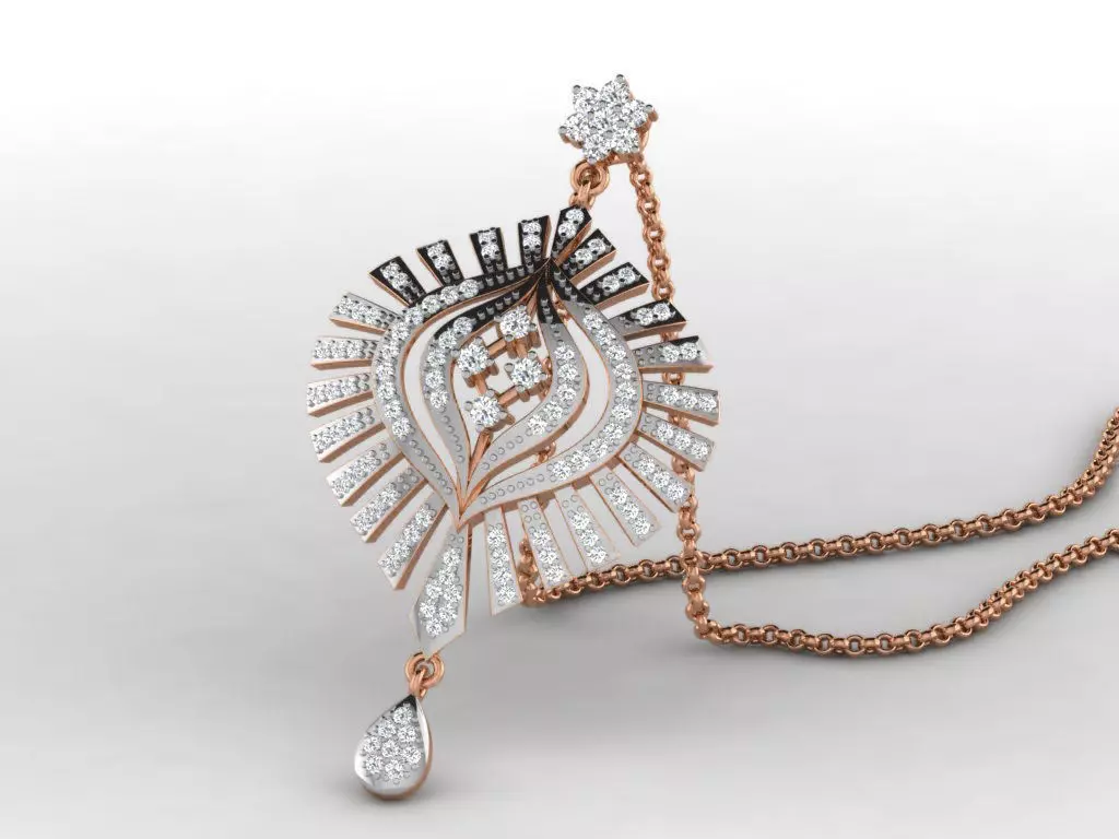 Light wt Diamond Charms Pendant 3dm render Detail 3D print model_0