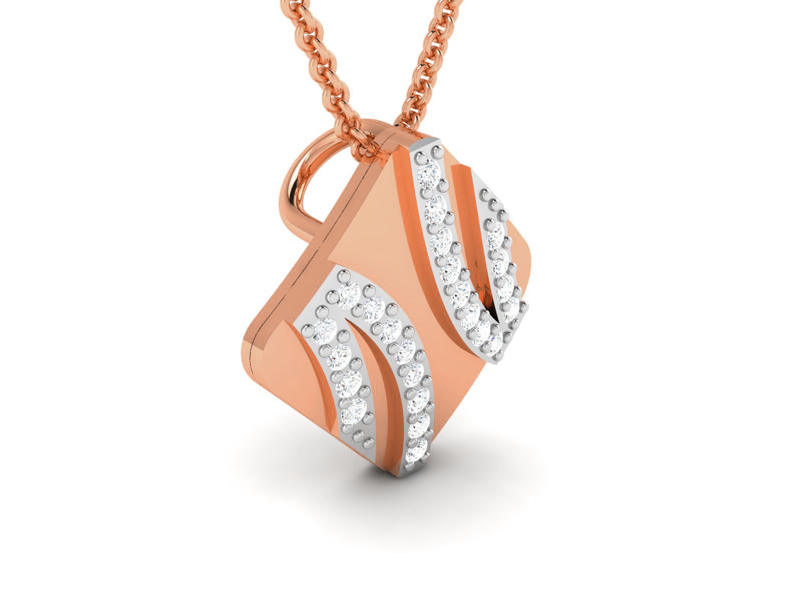 Square Light wt Diamond Charms Pendant 3dm render Detail 3D print model_4