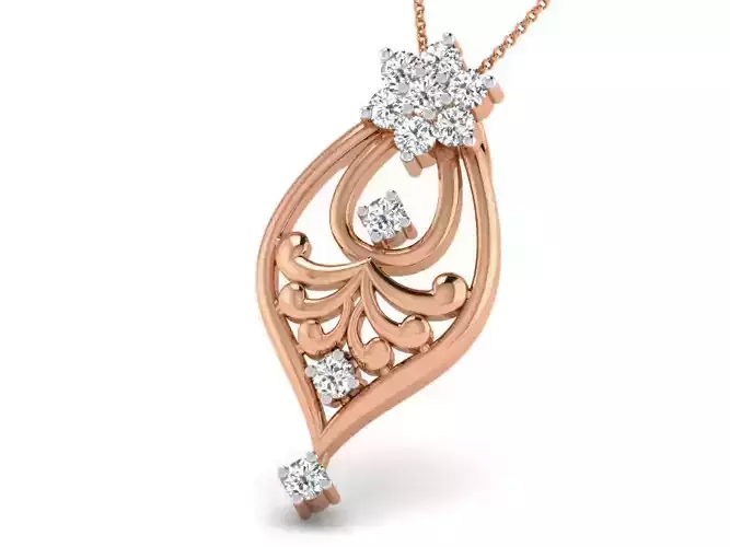 Light wt Diamond Charms Pendant 3dm render Detail
