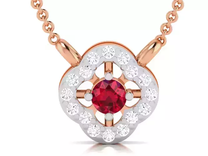Ruby Light wt Diamond Charms Pendant 3dm render Detail 3D print model