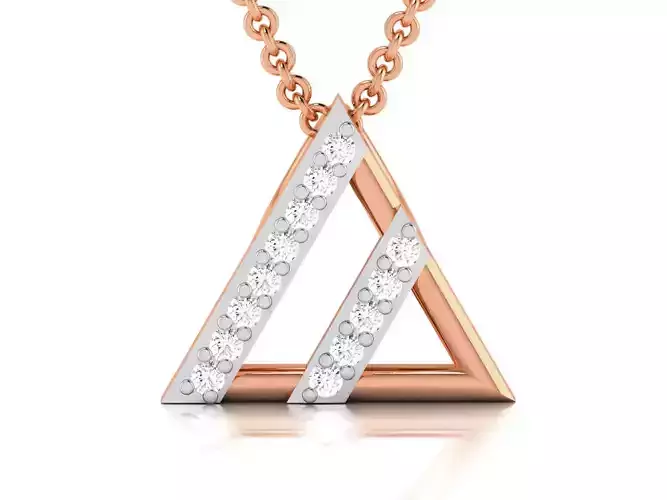 Triangular Light wt Diamond Charms Pendant 3dm render Detail