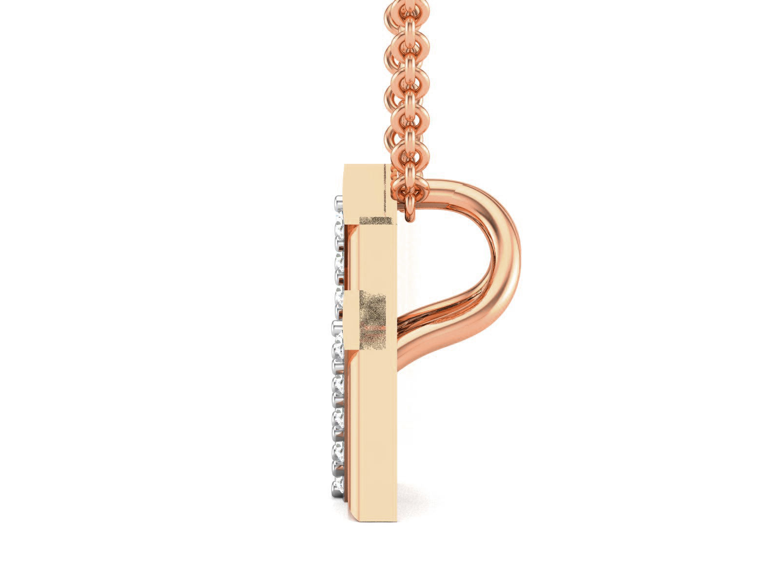 Triangular Light wt Diamond Charms Pendant 3dm render Detail 3D print model_2