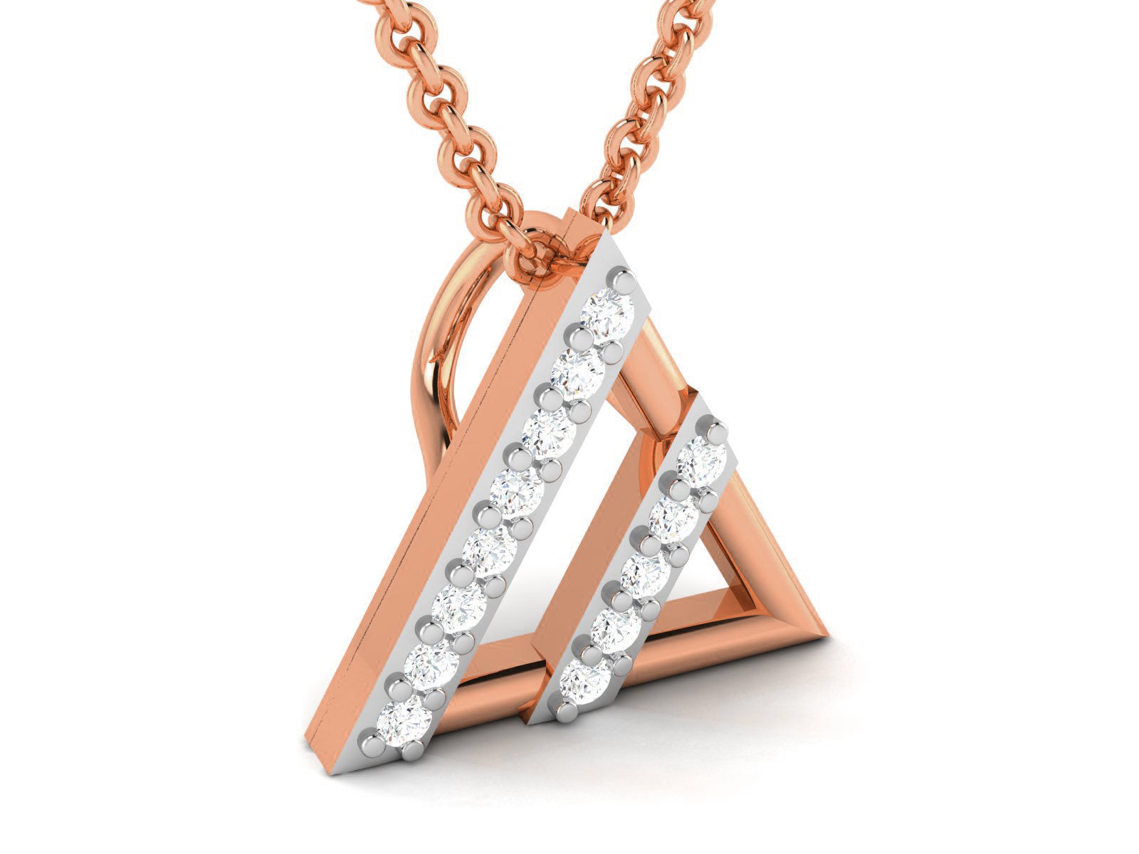 Triangular Light wt Diamond Charms Pendant 3dm render Detail 3D print model_1