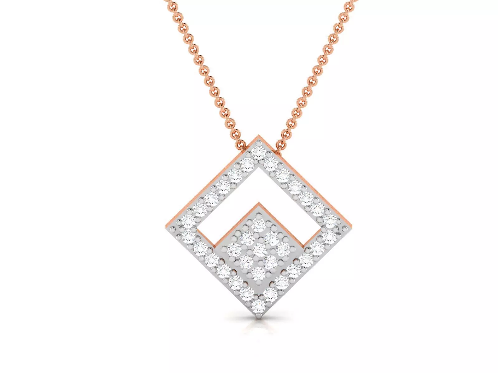 Square Light wt Diamond Charms Pendant 3dm render Detail 3D print model