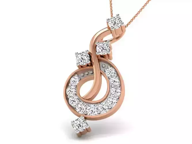 Light wt Diamond Charms Pendant 3dm render Detail