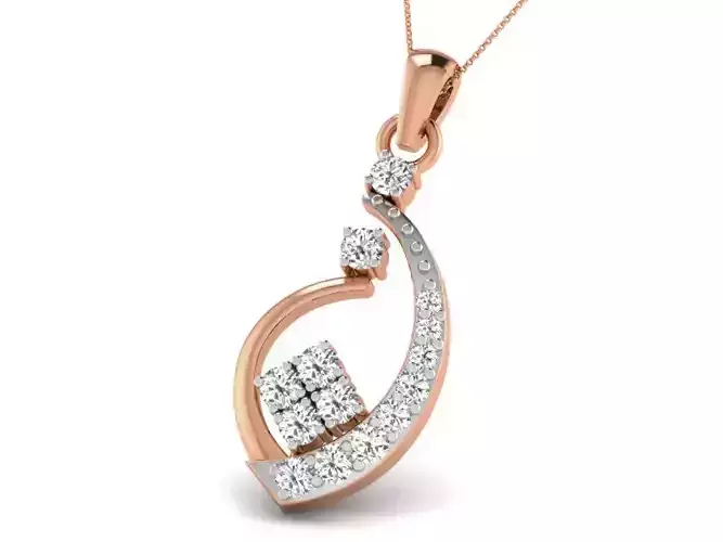 Light wt Diamond Charms Pendant 3dm render Detail