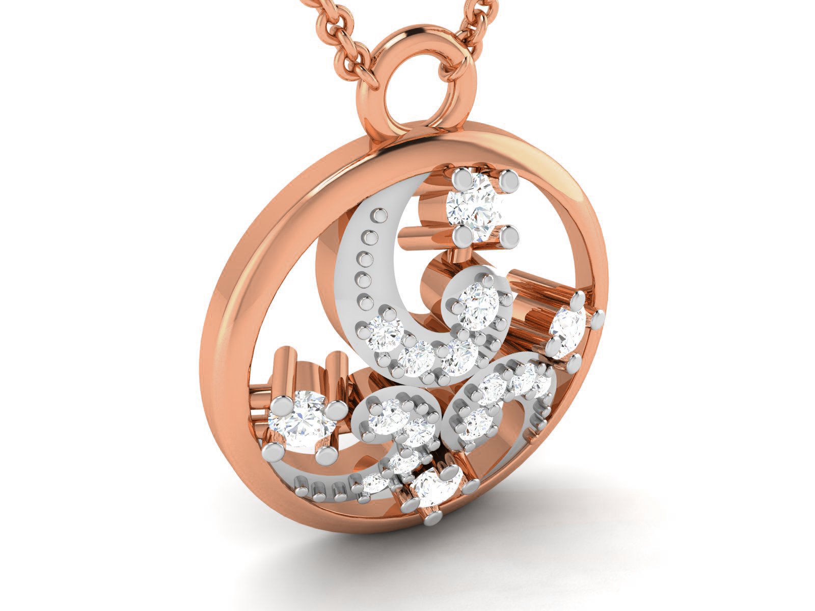 Light wt Diamond Charms Pendant 3dm render Detail 3D print model_1