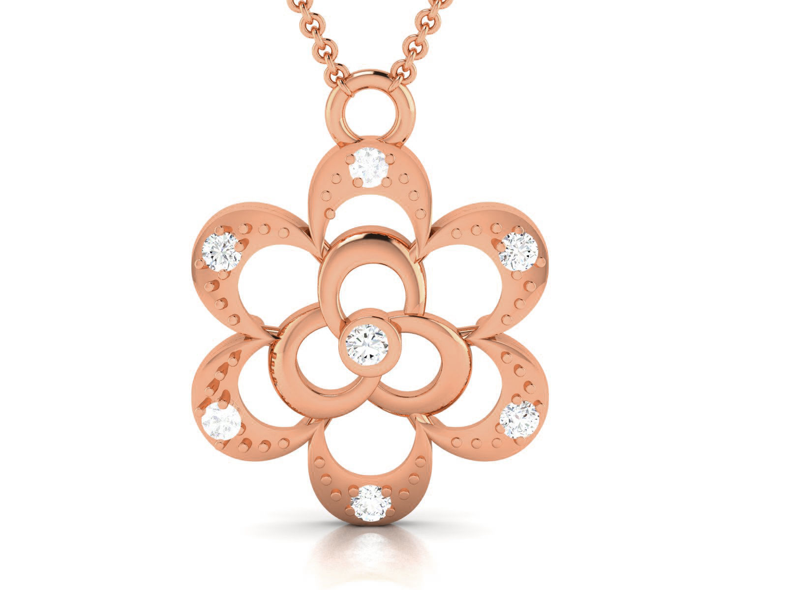 Flower Light wt Diamond Charms Pendant 3dm render Detail 3D print model_3