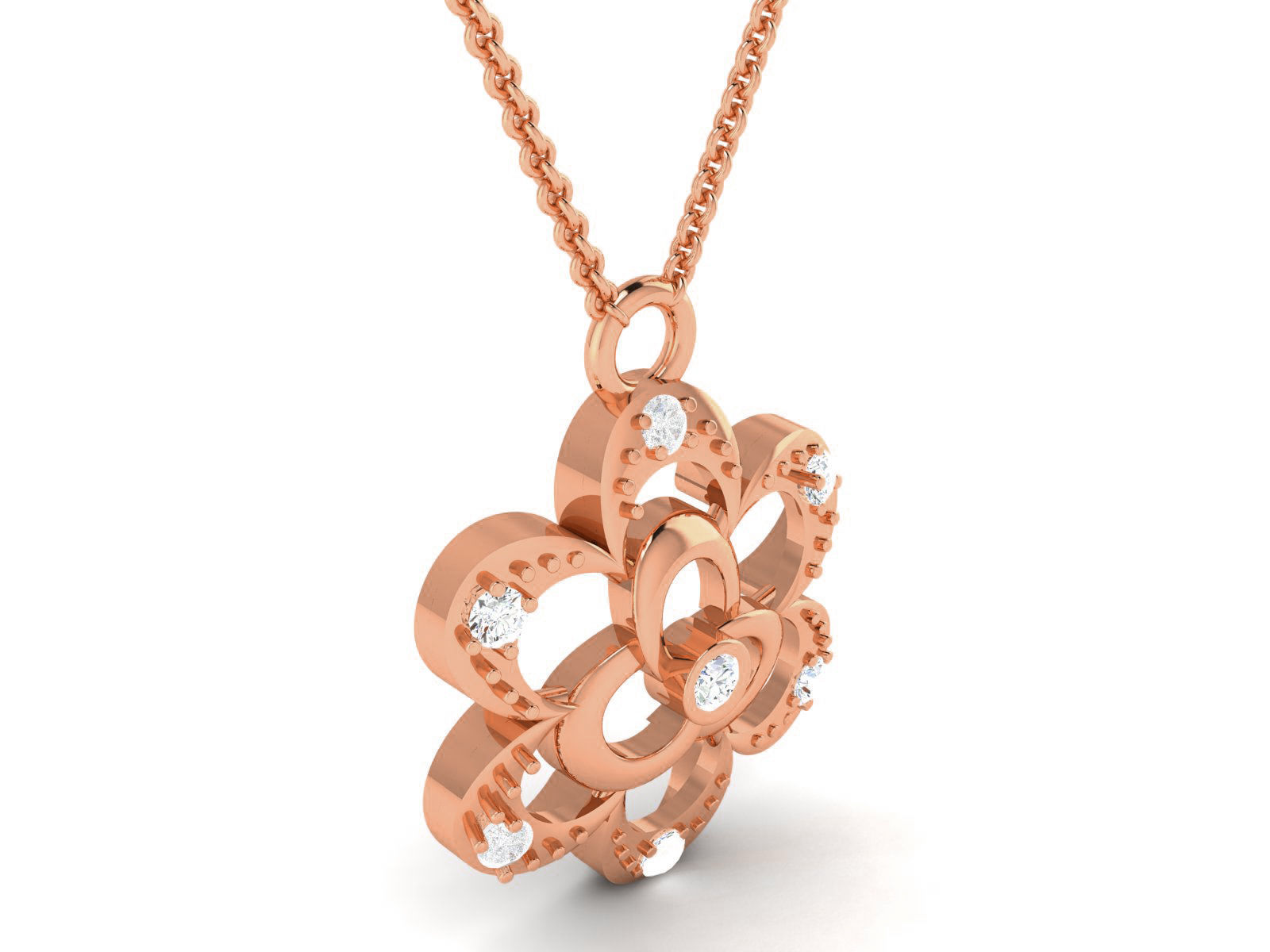 Flower Light wt Diamond Charms Pendant 3dm render Detail 3D print model_2