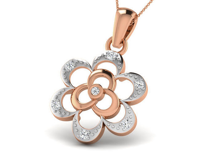 Flower Light wt Diamond Charms Pendant 3dm render Detail 3D print model