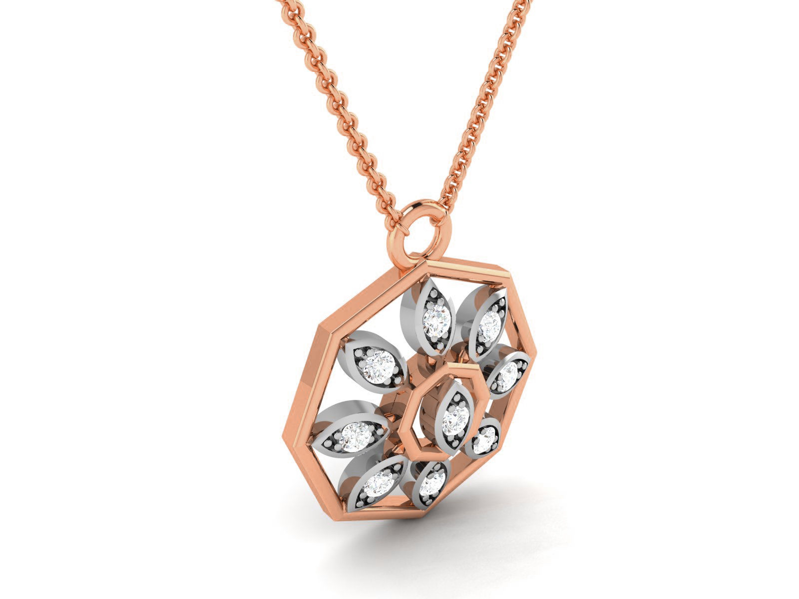 Flower Light wt Diamond Charms Pendant 3dm render Detail 3D print model_1