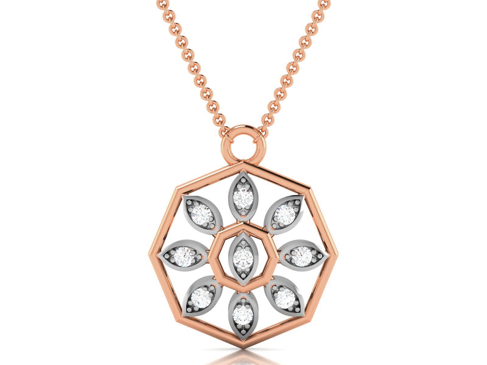 Flower Light wt Diamond Charms Pendant 3dm render Detail 3D print model_2