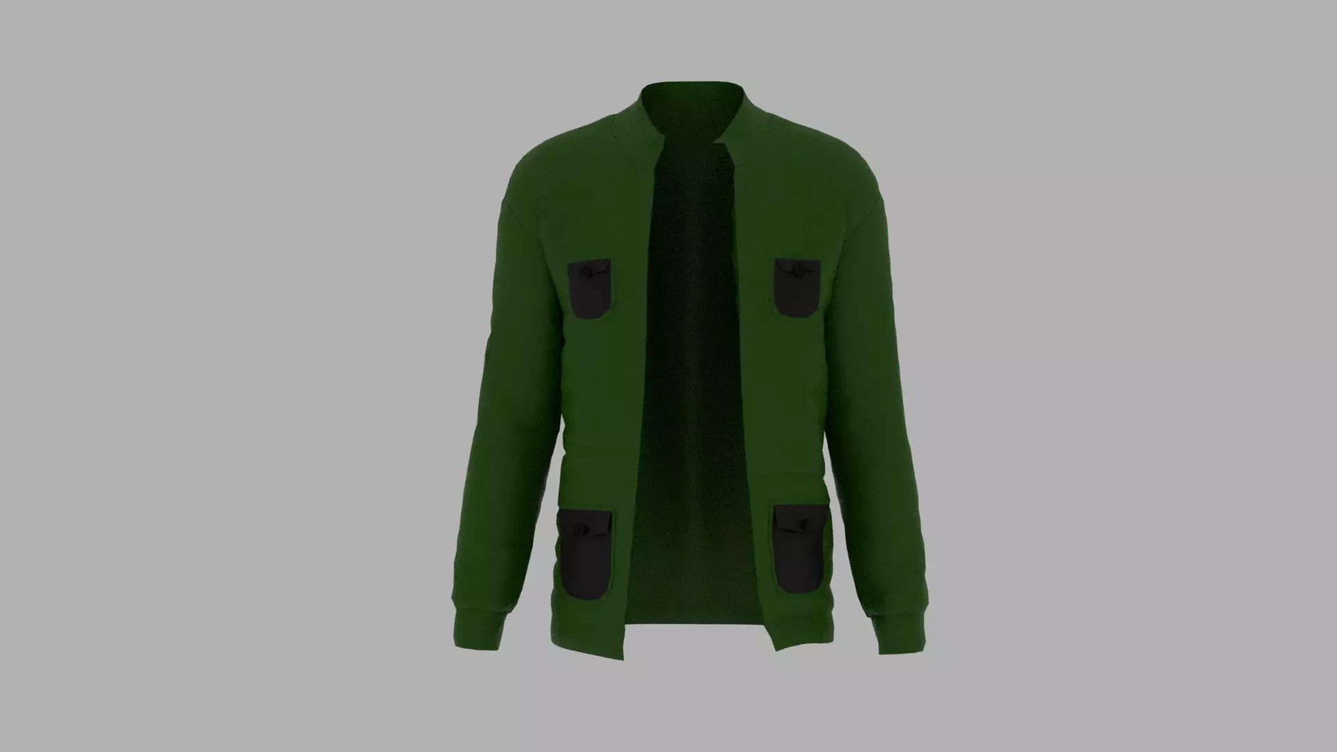 Jacket with pockets Low-poly 3D model_0