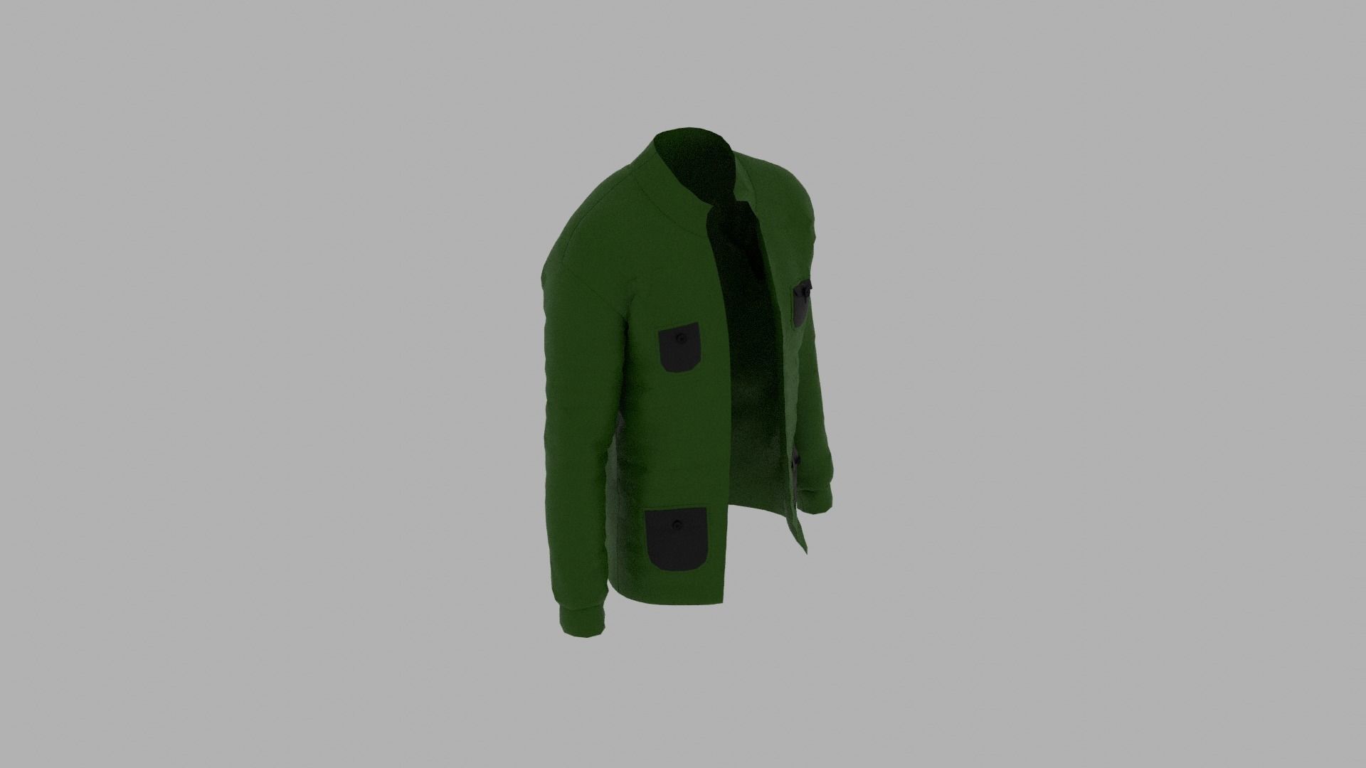 Jacket with pockets Low-poly 3D model_5