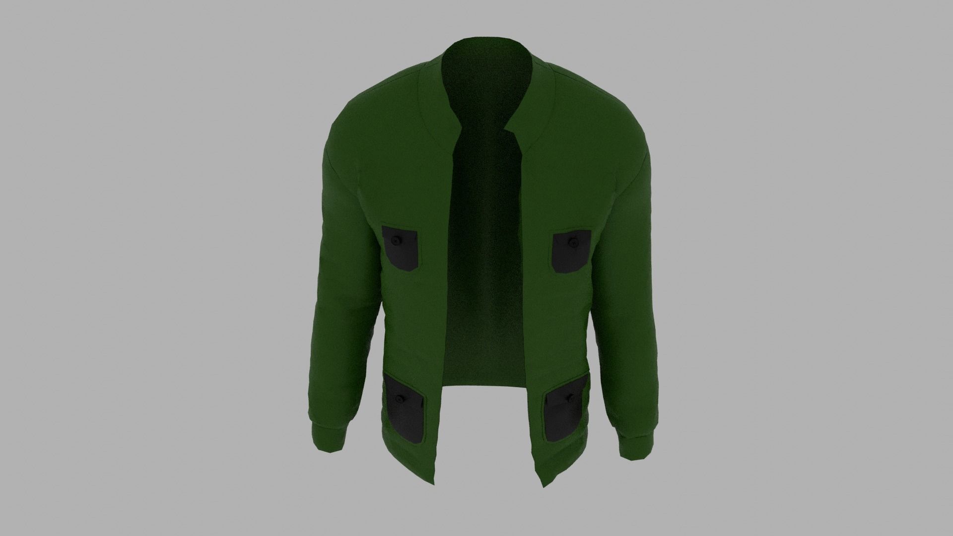 Jacket with pockets Low-poly 3D model_6
