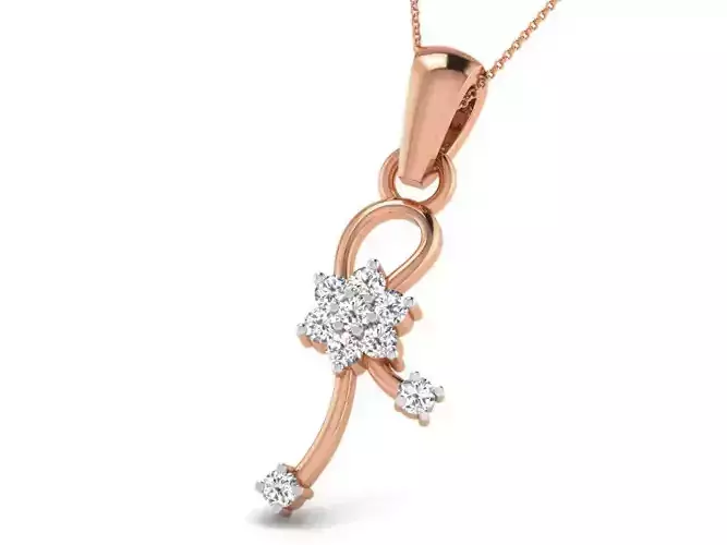 Light wt Diamond Charms Pendant 3dm render Detail