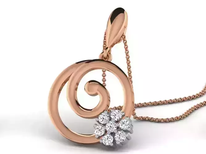 Light wt Diamond Charms Pendant 3dm render Detail