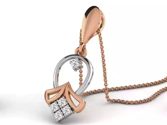 Light wt Diamond Charms Pendant 3dm render Detail