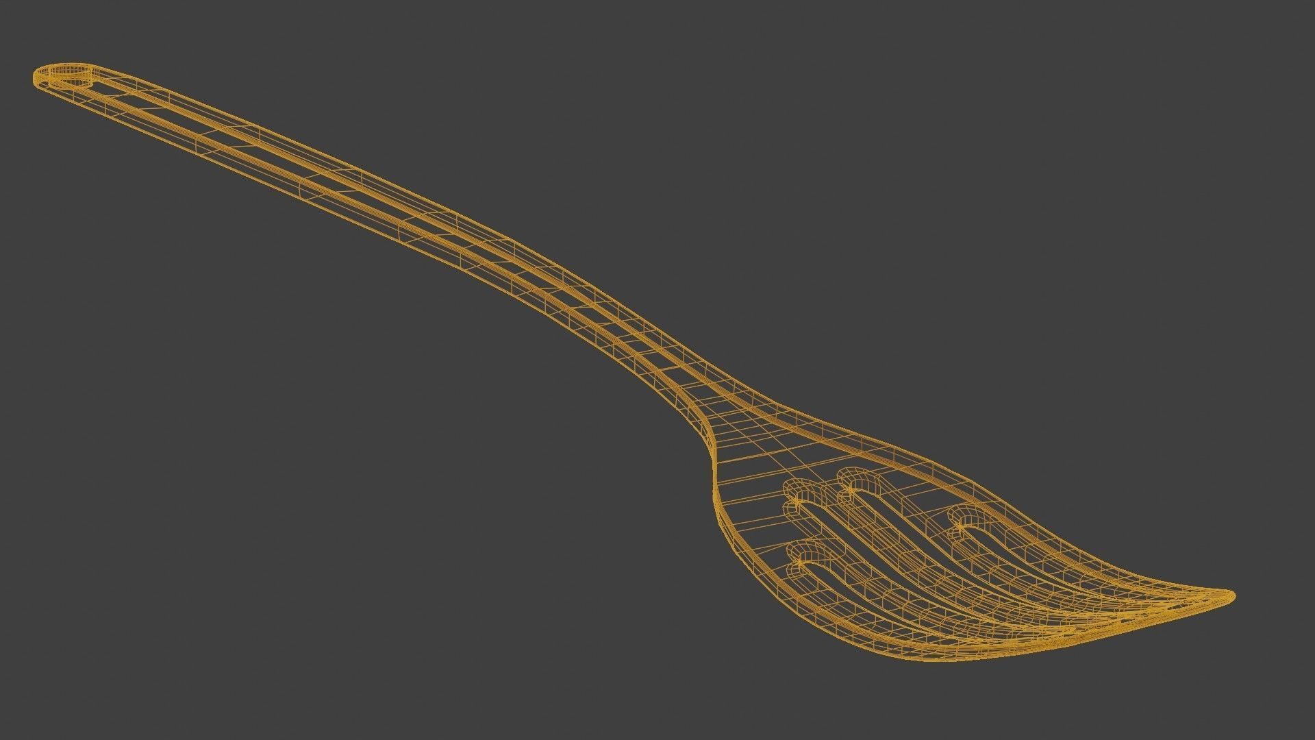 Spatula 3D Model stainless steel Low-poly 3D model_2