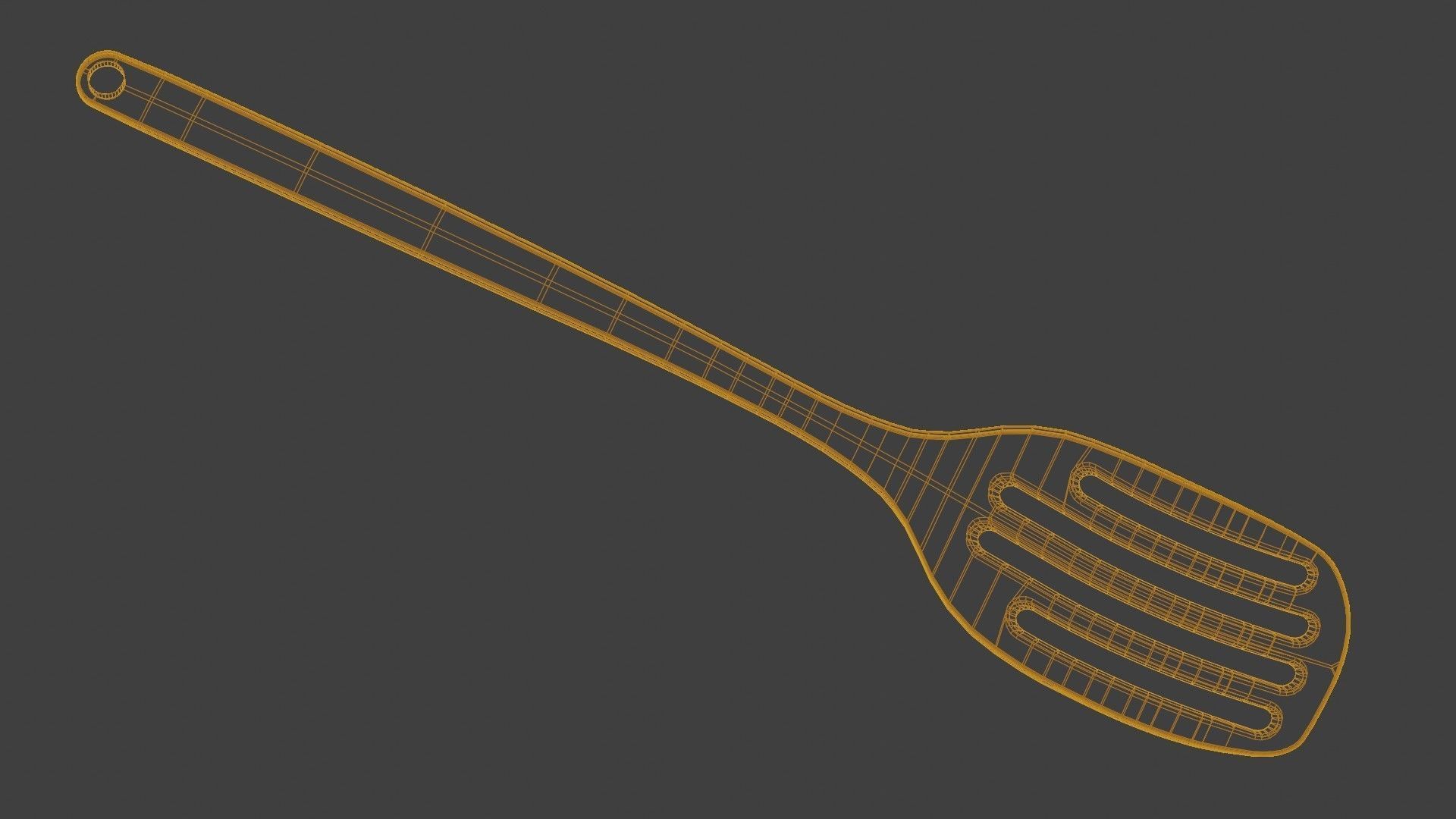 Spatula 3D Model stainless steel Low-poly 3D model_6